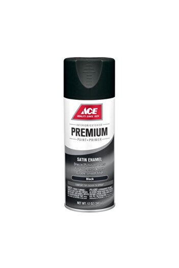 Generic طلاء بخاخ ACE Premium Satin Enamel باللون الأسود