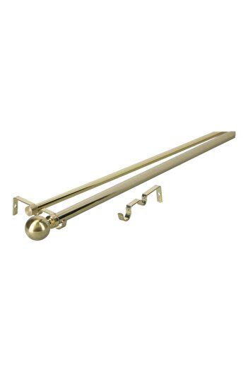 Generic Micasa Durable High Quality Modern Design Sturdy Double Ball Curtain Rod 160-310 cm Pewter