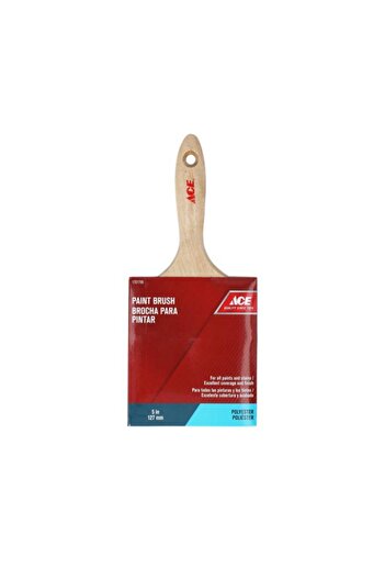 Generic فرشاة طلاء ACE بمقبض خشبي من البوليستر الصناعي، لون بني وفضي، مقاس 5 بوصات، XB-ACE20050V