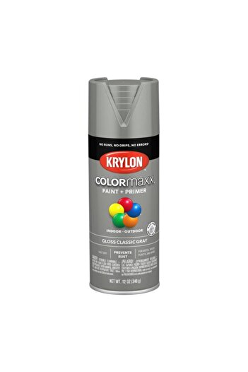 Generic طلاء بخاخ وطبقة أساس Colormaxx للاستخدام الداخلي والخارجي من KRYLON باللون الرمادي الكلاسيكي 12 أونصة K05513007