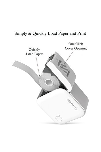 Eazy Kids Mini Label Maker Printer with 180 Labels Roll, Smart App Control for Home, Office, School - White
