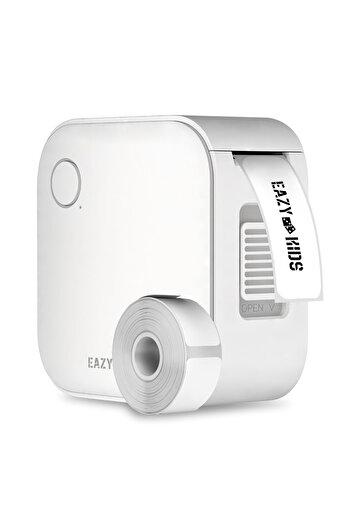 Eazy Kids Mini Label Maker Printer with 180 Labels Roll, Smart App Control for Home, Office, School - White
