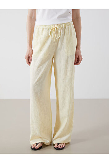 LC Waikiki New Season Women's Textured Trousers with Elastic Waist - S5Pv20Z8