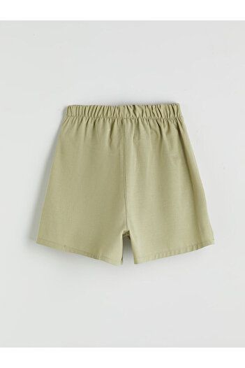 LC Waikiki Elastic Waist Linen Blended Girls' Shorts Skirt