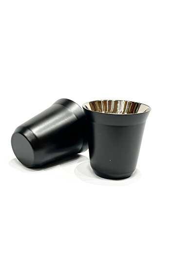 Generic Thermal Espresso Coffee Cup Capsule Design - 80ml - Black