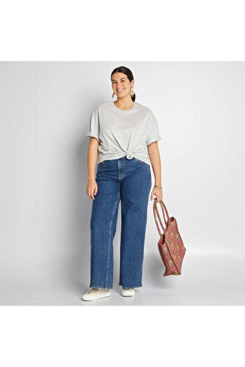 KIABI Plain short-sleeved jersey T-shirt GREY