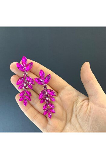 BEYOĞLU NİŞANTAŞI Evening Dress Stoned Wedding Engagement Henna Earrings