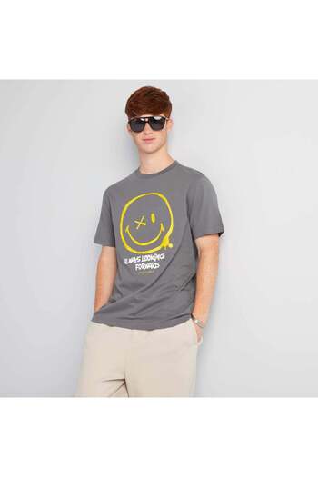 KIABI 'SmileyWorld' jersey T-shirt GREY