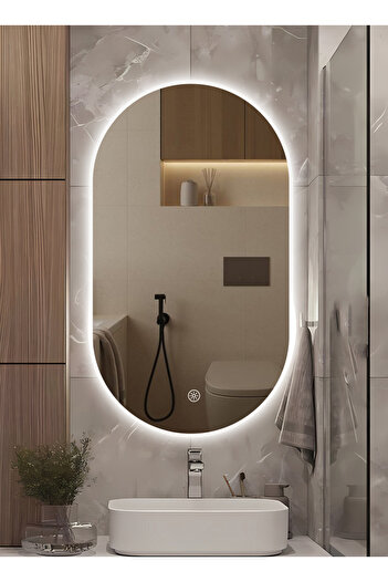 sharpdo LED Bathroom Mirror with Light, Wall Mounted, White Light Stepless Dimming, Touch Switch 40*70cm