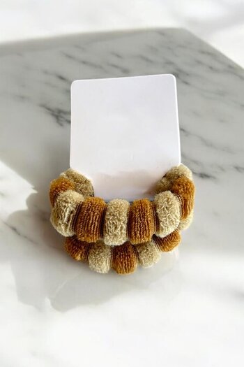 TAKIŞTIR 2-Piece Light Brown Color Towel Buckle