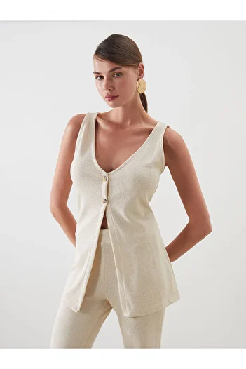 LC Waikiki New Season V-Neck Women's Vest - S5Nr37Z8