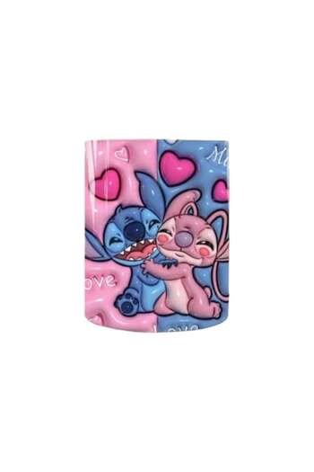 OEM Personalized Mug, Stitch and Angel Valentine Day, Ceramic, White, 350 ml