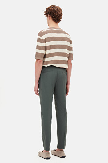 Tween Relaxed Fit Yeşil Düz Chino Pantolon