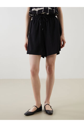 LC Waikiki Timeless Recommendations from Timeless Store |   Textured Women's Shorts with Elastic Waistband