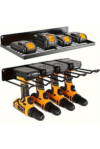 Choice 1pc Wall-mounted Utility Rack Power Tool Organizer Heavy Duty Metal Tool Shelf Drill Wall Mounted...