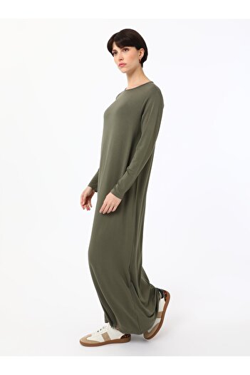 Benin Basic Viscose Hijab Dress with Natural Fabric - Khaki - Benin