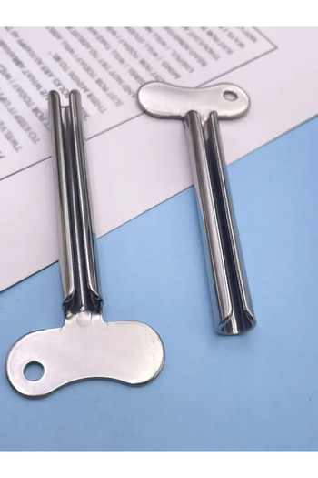Choice Silver 1pc Creative Toothpaste Tube Squeezer Simple Toothpaste Roller Stainless Steel Labor Saving T
