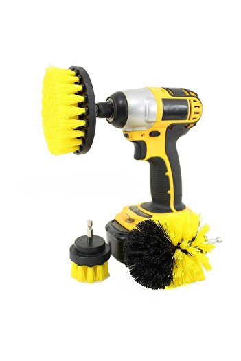 OEM Set of 3 cleaning brushes, For drill, Yellow