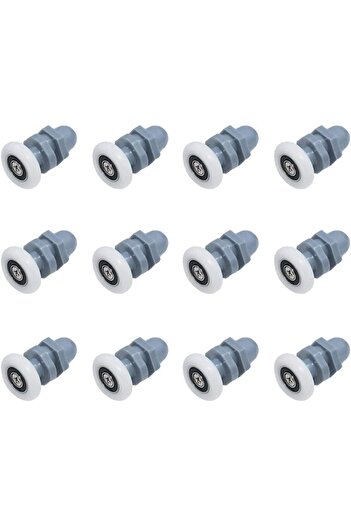 BOEM Set of 12 x Shower cabin roller, Stainless steel/ABS, White/Blue
