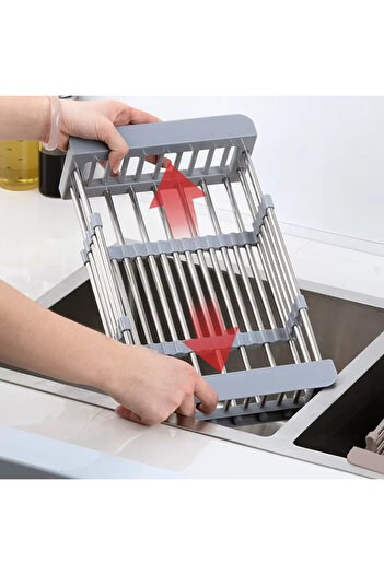 Choice Small Kitchen Sink Drain Rack Stainless Steel Extendable Dish Drying Rack Drain basket Fruit Vegetab