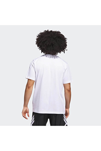 adidas Ανδρικό μπλουζάκι Hbr Tee Basketball Graphic White Jv8423