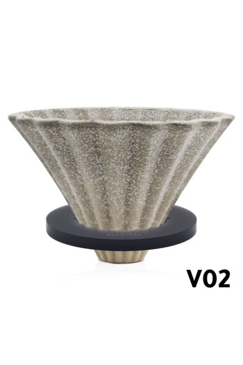 MIBRU COFFEE CIRAMIC DRIPPER ZIGZAG V02 1-4 CUPS Acrylic base