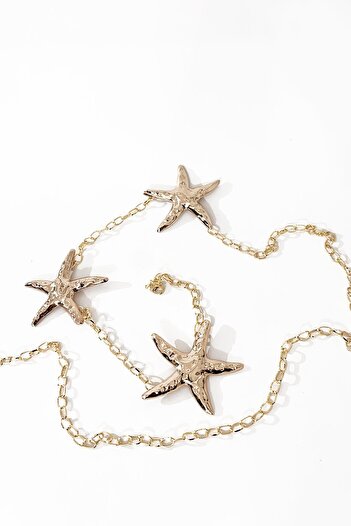 New Obsessions Gold Women's Belt with Starfish Figure