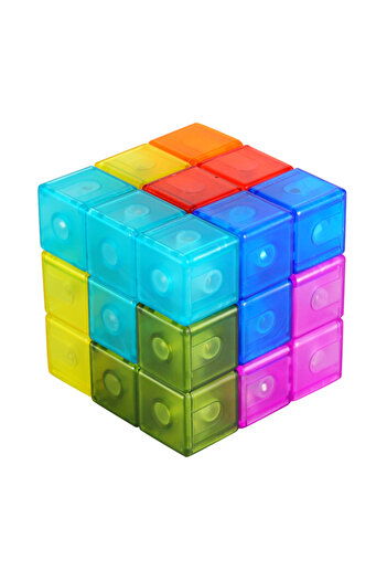 Choice1 style 1 DIY Magnetic Cube Building Blocks 3D Magnet Tile 7Pcs Set Puzzle Speed Cube 54pcs Guide Card