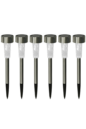 Teno Set of 10 Metallic Stake Solar Lamps