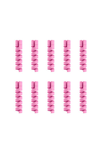 Choice pink 10pcs Cable Protector Silicone Charge Cable Spiral Winder Wire End Cord Savers Cover For Phone