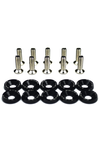 Choice Silver 10pcs Car Modified Hex Fasteners Fender Washer Bumper Engine Concave Screws Aluminum JDM Fend