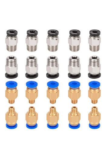 Choice1 20Pcs Mixed Size 10Pcs PC4-M6 PC4-M10 Pneumatic Fitting PC4-M10 for Creality Ender 3/3 Pro/3 V2 Ende