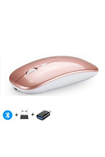 Choice Rose with OTG Rechargeable Wireless Mouse Bluetooth-compatible 2.4GHz Dual Modes Computer Mice with