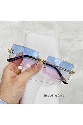 Choice3 Blue pink Rimless Sunglasses For Women Men Luxury Brand Vintage Sun Glasses Fashion Shades Travel O