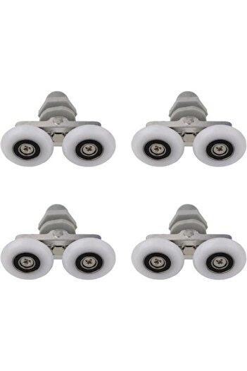 OEM Set of 4 shower cabin rollers, ABS/Aluminum, 23 mm, White/Grey