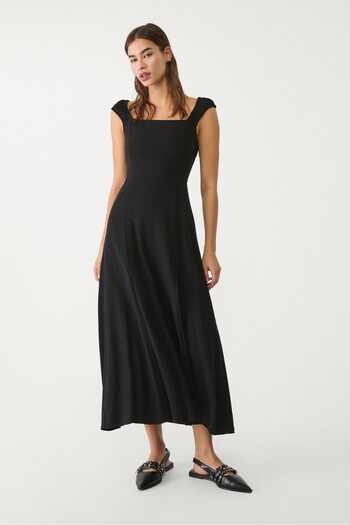 Stradivarius Flowing linen blend maxi dress with crossed back
