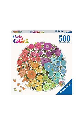 RAVENSBURGER Puzzle 500 piese rotund - Circle of Colors - Flowers