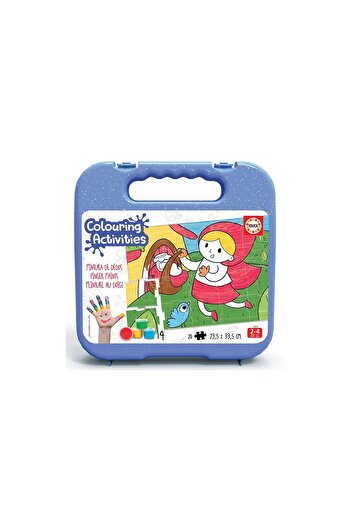 EDUCA Puzzle de colorat - Little Red Riding Hood Colouring Puzzle, 20 piese