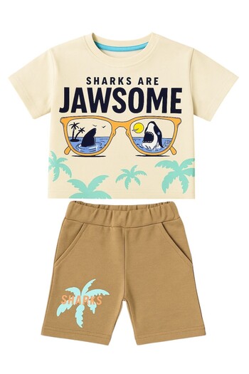 SeaBubbles Palm Tree Boy Shorts Set