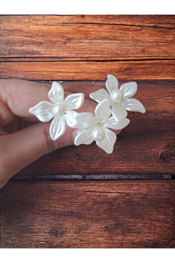 Eva Flore White Floral Gold Bun Buckle, Hair Clip, Also Suitable for Girls
