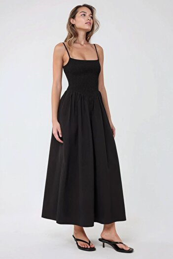 Hiccup Square Neck Top Gipeli Slit A-Form Maxi Dress