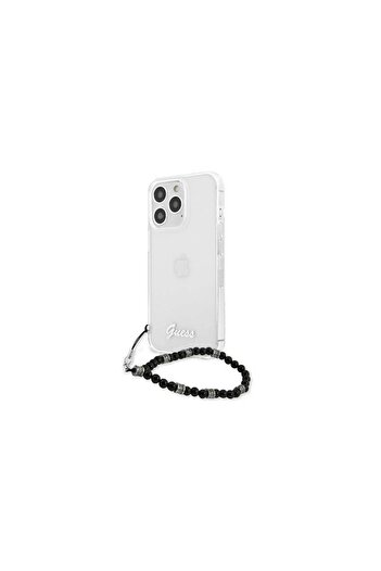 Guess Husa iPhone 13 Pro Script & Black Pearls Transparent