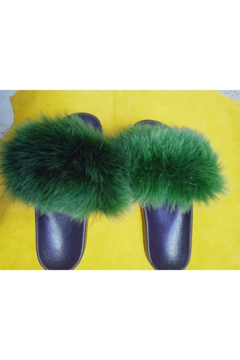 hoaryage Genuine Mink Fur Slippers