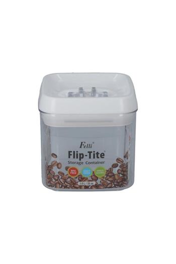 Generic Felli Flip-Tite Square Food Storage Container Clear and White 1 Liter