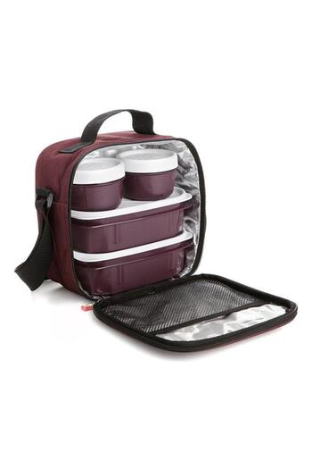Generic TATAY Urban Lunch Box Kit for Women Burgundy 3 Liter