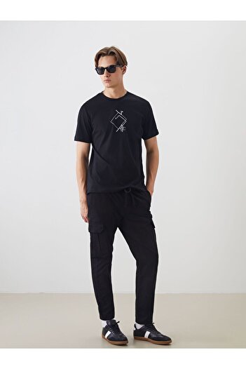 LC Waikiki Ανδρικό μπλουζάκι XSIDE Crew Neck με στάμπα χτενισμένο βαμβακερό