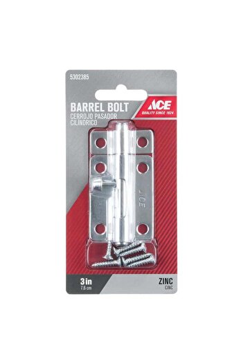 Generic ACE Zinc Plated Barrel Bolt Silver 3inch 01-3008-338