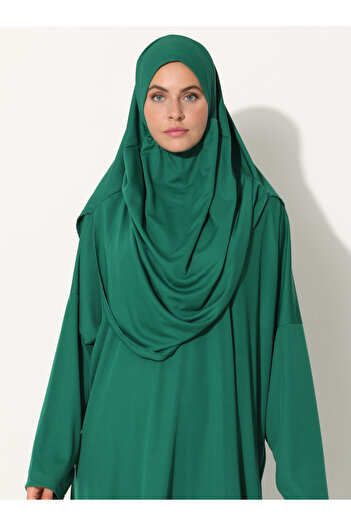 Sayın Tesettür Plus Size Prayer Dress - Emerald Green - Dear Hijab