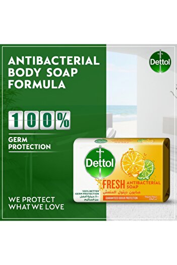 Dettol Fresh Anti-Bacterial Bar Soap Citrus & Orange Blossom Fragrance 165 g