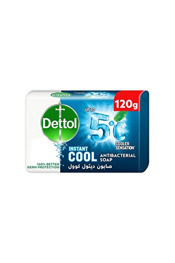 Dettol Instant Cool Anti-Bacterial Bar Soap Menthol And Eucalyptus Fragrance 120 g